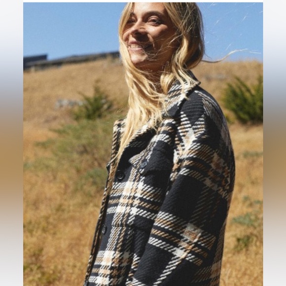 🎯Outerknown Cloud Weave Shirt Jacket Salt Cabin Plaid Size XS - Picture 1 of 16
